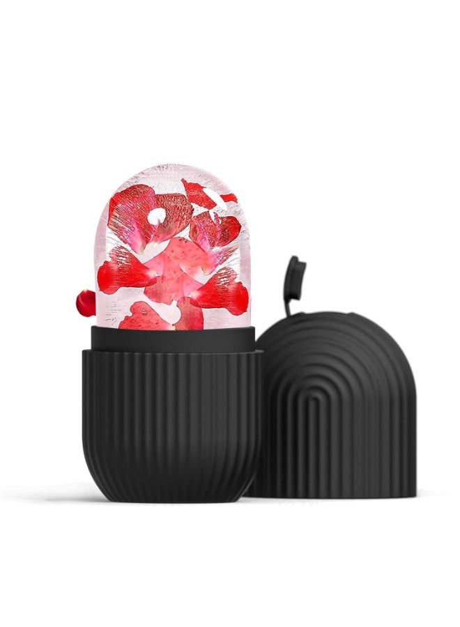 Ice Face Roller, Reusable Silicone Mold Face Massage Eye Facial Beauty Skin Care Tools Apply Ice for Shrink Pores Anti Wrinkle Reduce Puffiness Improve Skin Elasticity, Striped, Yellow - Image 5